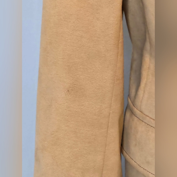 Vtg Camel Faux Suede Blazer Made USA Wedding Prom BusinessCore Size 36 - Picture 9 of 9